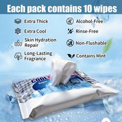 Cooling Face Body Wipes – 5 Packs of 10 (50 50 Count (Pack 1), 50