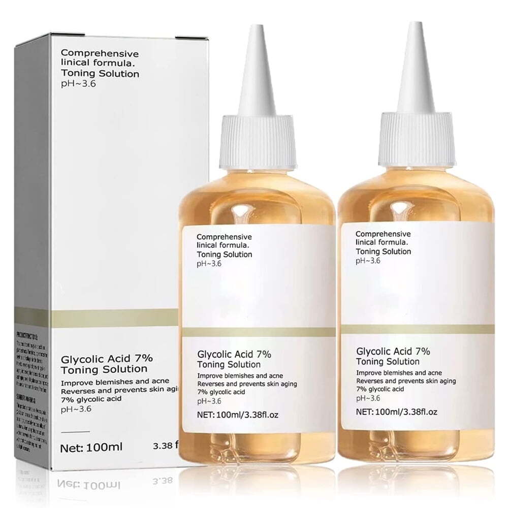 2 Pack Glycolic Acid 7% Toning Resurfacing Solution Mini Size 100 ML