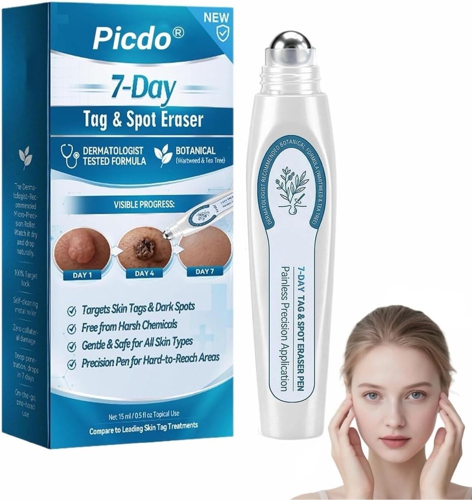 7-Day Skin Tag & Spot Eraser Roll-On Botanical Spot Corrector Liquid 15ml