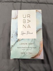 Urbana Individual Hand Purifying Wipes – Lemon Yellow Zest – 12 Wipes
