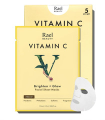 Rael Vitamin C Face Masks – Brighten + Glow with Pomegranate and Citrus Fruit Ex