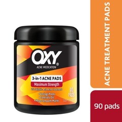 Oxy Maximum Action 3-In-1 Acne Treatment Pads, 90 Count Each