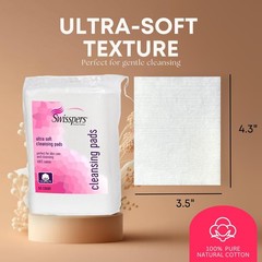 Swisspers Premium Facial Cleansing Pad 100 Cotton Ultra Soft Extra Large 50