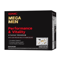 GNC Mega Men Performance and Vitality Vitapak SUPPORT A STRONG PROSTATE