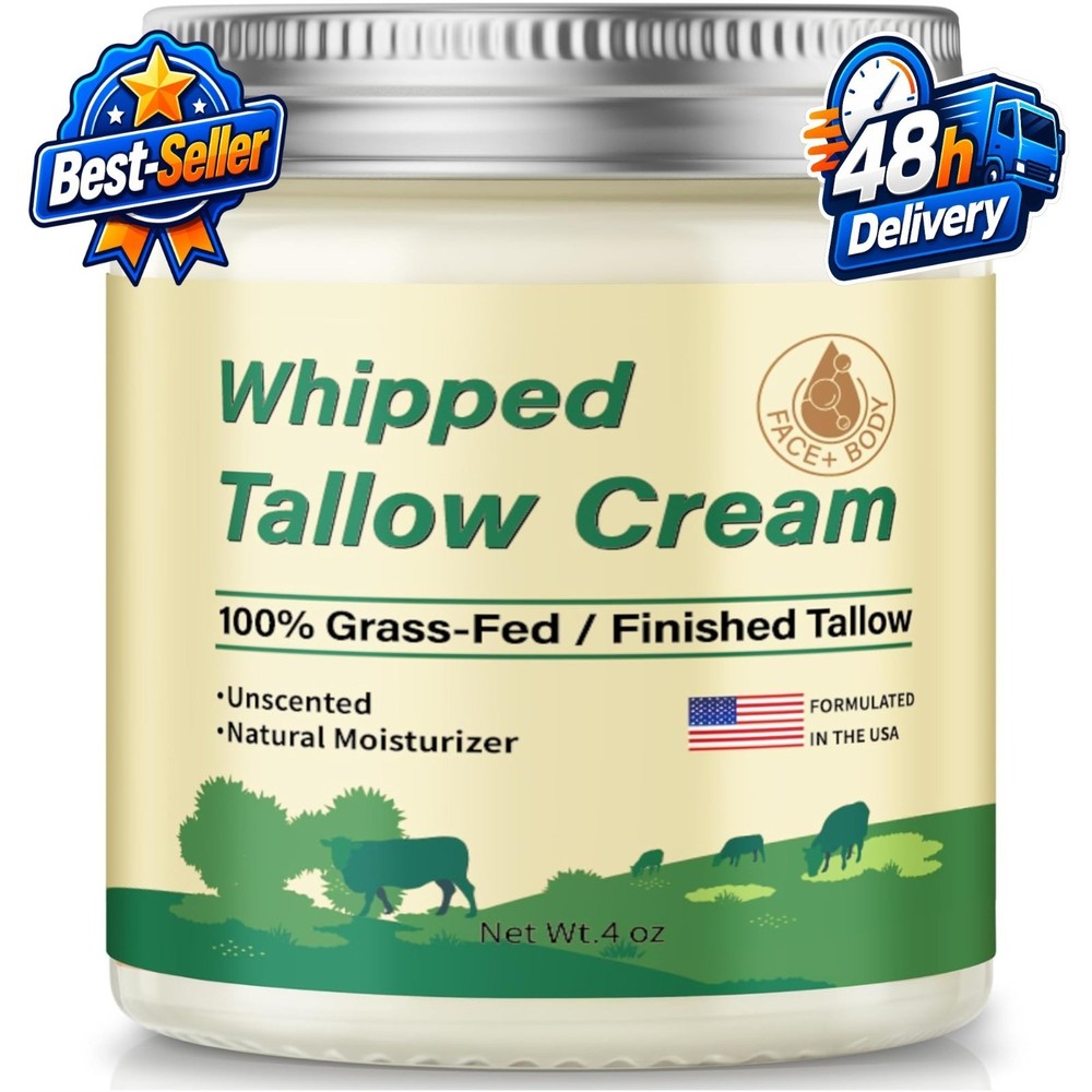 ZIIDII Beef Tallow Balm Moisturizer 4oz – Organic Hydrating Cream