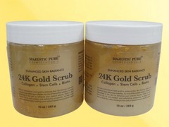 MAJESTIC PURE ENHANCED SKIN RADIANCE 24K GOLD SCRUB 10 OZ LOT OF 2