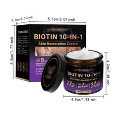 1-3 PACK Biotin 10-in-1 Skin Restoration Cream Natural Collagen Lifting Serum
