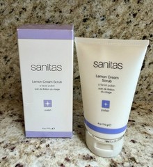 Sanitas Skincare Lemon Cream Scrub, Dual Action Manual Exfoliant, Facial Scrub