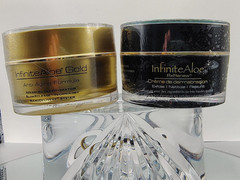LOT of 2 INFINITE ALOE ANTI-AGING GOLD CREAM Size 1.7 & RxRenew Microdermabras
