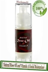 Natural Rose Oil and Vitamin A Facial Moisturizer 100% organic 1oz/30ml