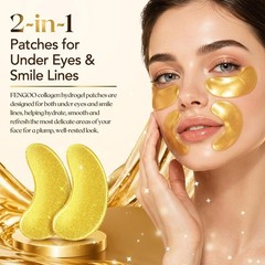 80 PCS 24K Gold Collagen Under Eye Patches & Smile Line Patches
