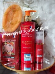 3pcs. Extreme White Strong Lightening Body Lotion, Soap & Serum With Argan Oil