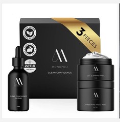 Monopoli Skin Clear Confidence Kit – Acne Serum, Exfoliating Pads & BHA Mask