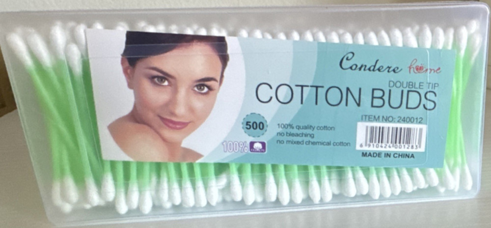 Condere Double Tip Cotton Buds 500 Count Green/White Rounded Tip Pure Cotton