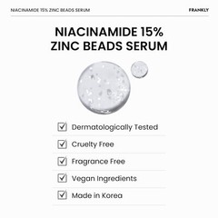 [ FRANKLY ] Niacinamide 15% & Zinc Beads 1.2% Serum 30ml / 1 fl.oz