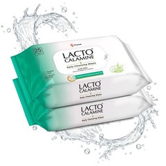 Lacto Calamine Daily Cleansing Face Wipes 25N Each Pack of 2 Makeup Remove Wipes