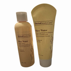 Global Beauty Care Rice Water Cleanser & Milky Toner Set, Foaming Enzyme