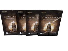 4 PACK -Original Derma Beauty 2X Black Snail Ampoule Korean Facial Mask