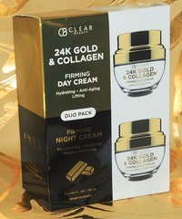 CB Clear Beauty ~ 24K Gold Collagen Day & Night Cream Duo Pack Anti‑Aging *NEW!