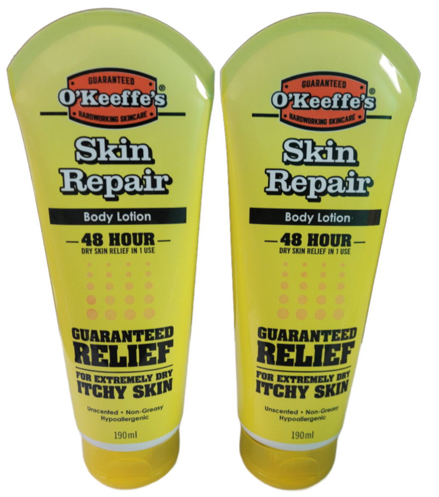 Lot of 2 O&rsquo;Keeffe&rsquo;s Skin Repair Body Lotion 190ml 48hr Dry Itchy Skin Relief