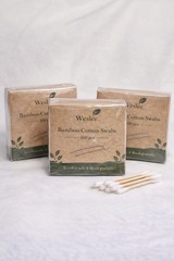300 Eco-Friendly Bamboo Cotton Swabs – Biodegradable Wooden Buds for Ear & Makeu
