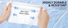 Disposable Face Towels XL 10&Prime;×12&Prime;, 50 Count Ultra Soft Thick Biodegradable