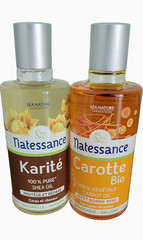 Natessence Organic Carrot Oil 100ml & 100% Pure Shea Oil 100 ml