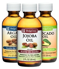 De La Cruz Pure Argan, Jojoba and Avocado Oils (Three 2 FL OZ Bottles) / USA