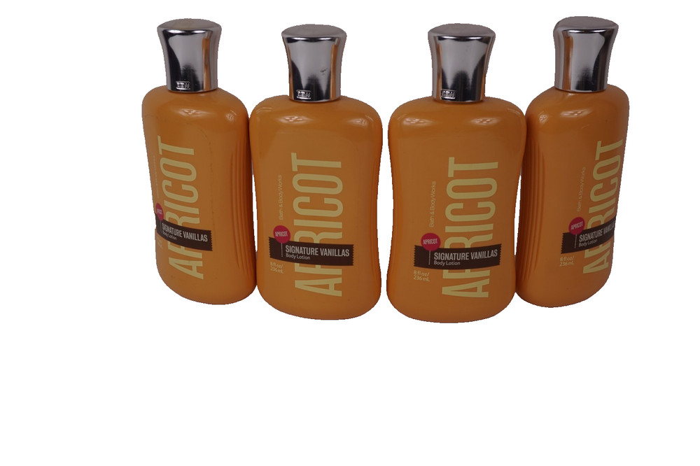 4 BATH & BODY WORKS APRICOT SIGNATURE VANILLAS BODY LOTION 8 OZ