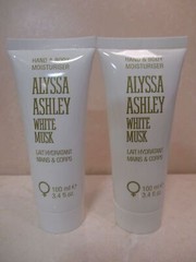 White Musk by Alyssa Ashley Hand & Body Moisturiser 3.4 oz NWOB (Lot of 2)
