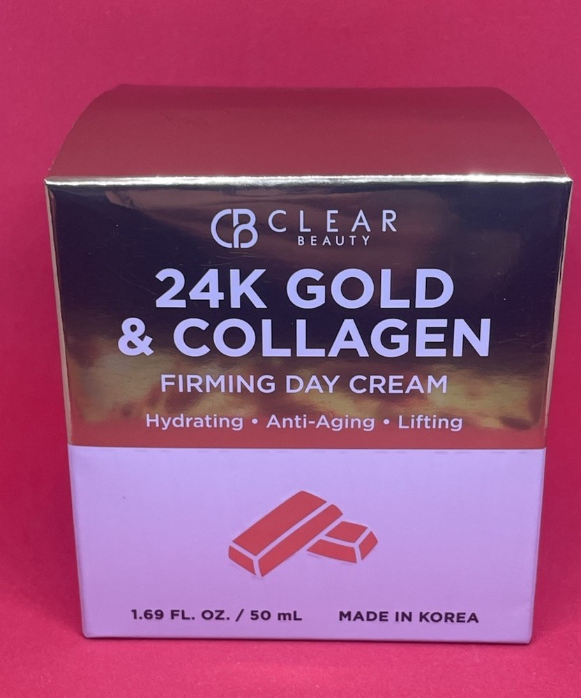 CB CLAIR BEAUTY 24K Gold & Collagen Firming Day Cream Lifts & Moisturizes 50ml