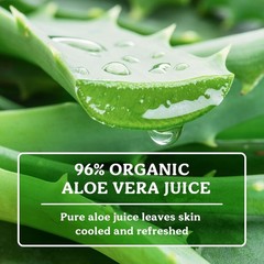 Organic Aloe Vera Gel for Face & Body, 96% Pure Unscented Organic Aloe Gel fo…