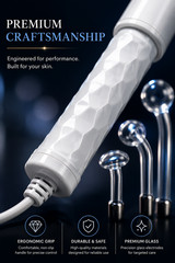 4 in 1 High Frequency Facial Wand Skin Care Kit 120KHz Portable Face Massager