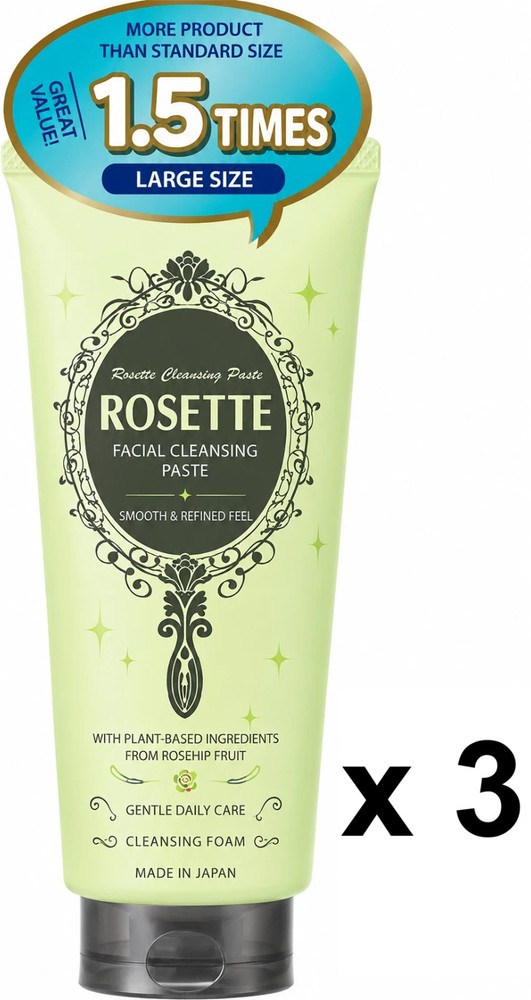 Rosette Cleansing Paste Kaidei Smooth 180g Face Wash Japan 3 Set