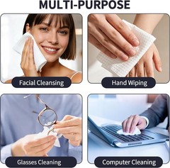 Disposable Face Towels XL 10&Prime;×12&Prime;, 50 Count Ultra Soft Thick Biodegradable