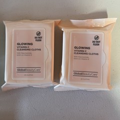 Global Beauty Care x2 Glowing Vitamin C Cleansing Cloths Wipes 25 Ct 50 In Total