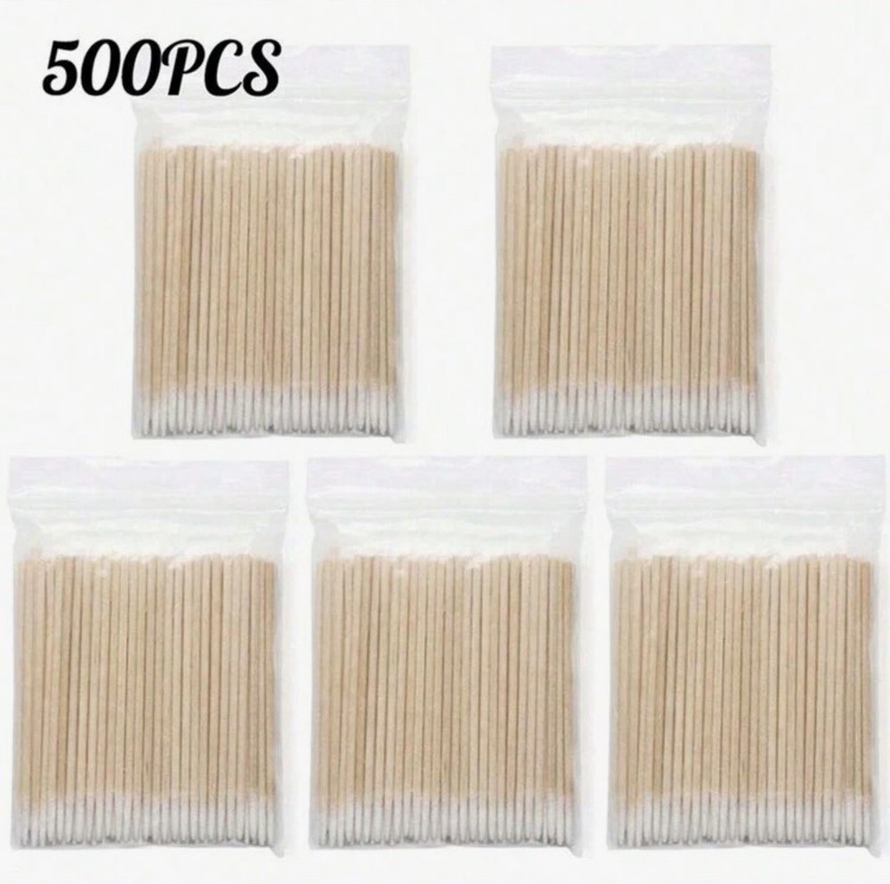 500pc Single Tip Wooden Cleaning Sticks Manicure – Applying Glue – Small Head