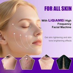 Orange High Frequency Face Skin Wand Device with 4 Fusion Neon + Argon Wands
