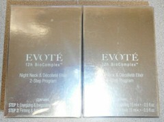 2- EVOTE 12H BIOCOMPLEX NIGHT NECK & DECOLLETE ELIXIR 2 STEP PROGRAM NIB SEALED