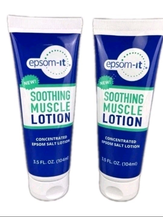 Epsom-It Soothing Muscle Epsom Salt Lotion Tube, 3.5 Fl Oz Lot of 2