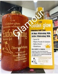 2pc.Golden Glow Intensive body lotion & shower gel. Turmeric & carrot spf55👌
