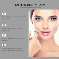 100% Grass-Fed Beef Tallow For Skin Balm with Organic Manuka Honey MGO 263+.