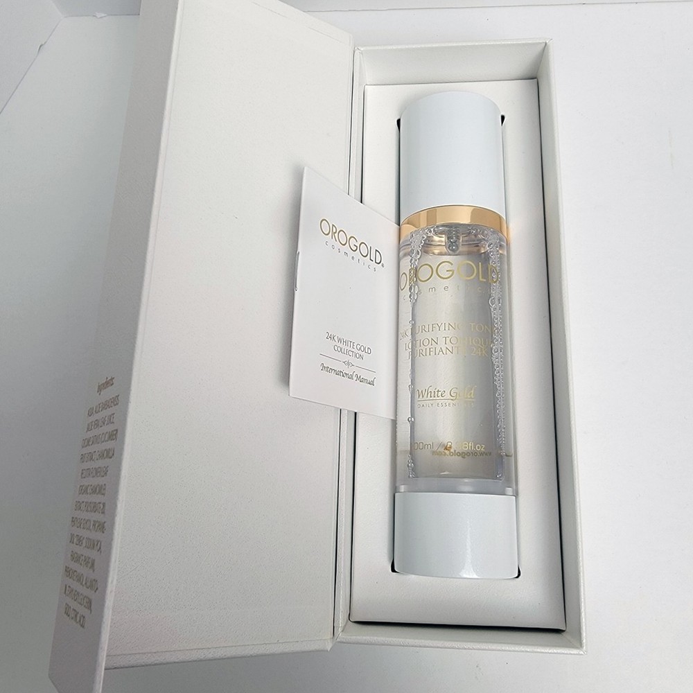 OROGOLD Cosmetics 24K Purifying Toner 100ml/3.38fl oz White Gold New