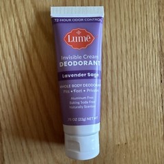 Lume Lavender Sage Whole Body Deodorant Invisible Cream Tube Mini .75 oz Travel