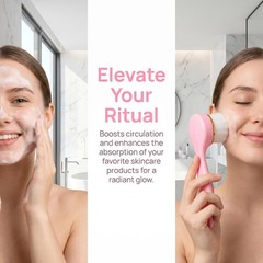 Manual Facial Cleansing Brush Tool – Soft Bristles for Deep Pore Cleansing & Exf