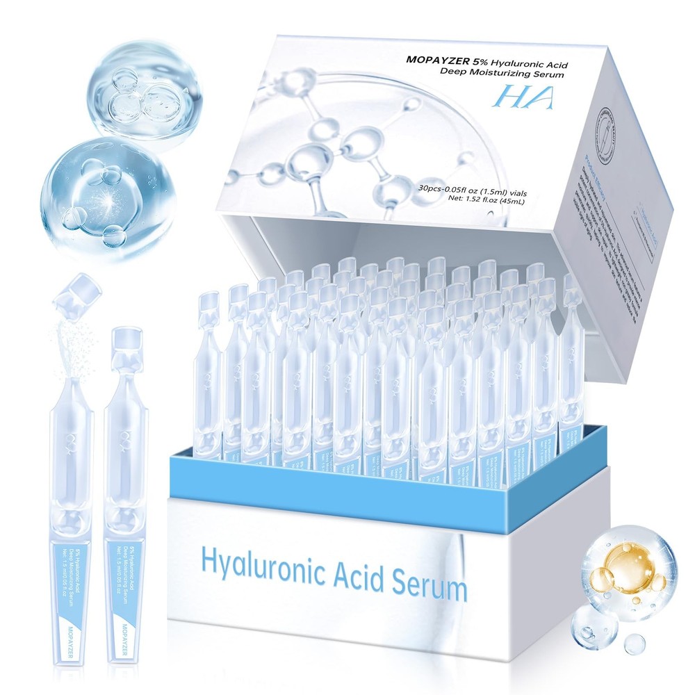 30 Pcs 5% Hyaluronic Acid Serum UltraHydrating Vials, Hyaluronic Acid Tubes, …