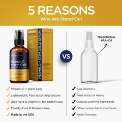 Vitamin C Serum for Face with Stem Cells Hyaluronic Acid Aloe Vera Vitamin E …