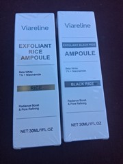Lot of 2= Assorted Viareline Exfoliant Ampoule (Rice/Black Rice) 30ml