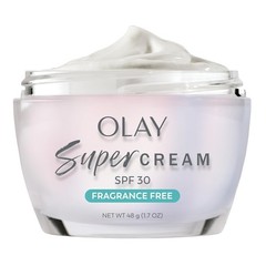 Olay Super Cream with Sunscreen SPF 30, Fragrance Free Lightweight Face Moisturi