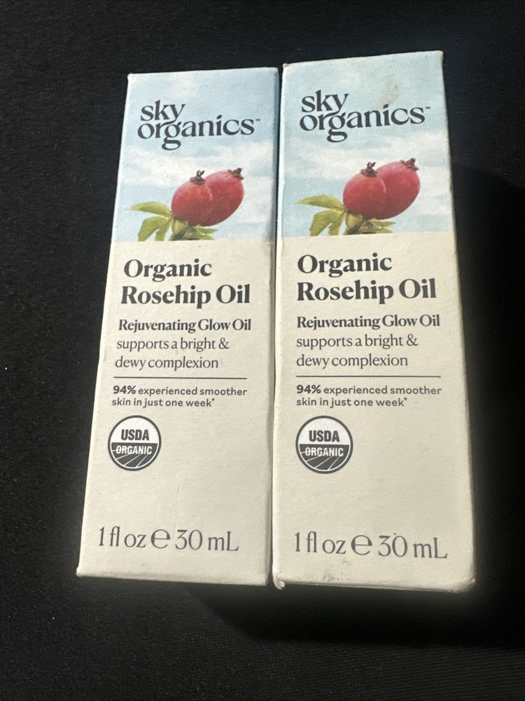 Sky Organics Organic Rose hip Rejuvenating Glow Oil 1 fl oz Lot of 2